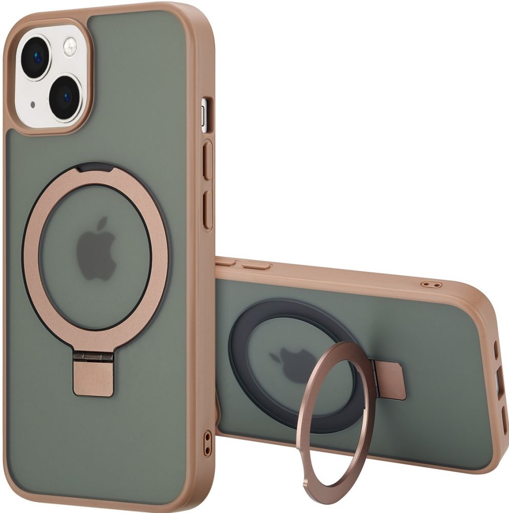 Accezz Ring Stand Backcover met MagSafe iPhone 13 - Brown