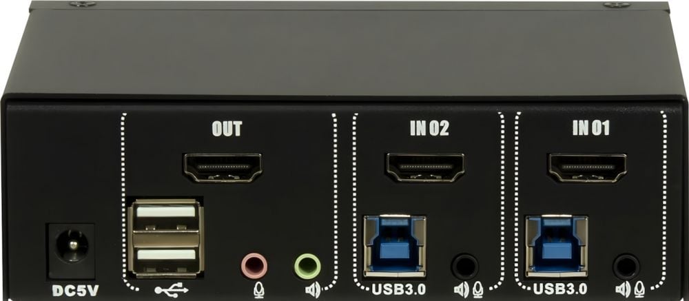 Inter-Tech IPC KVM Switch AC-21HUS HDMI, 4K@60Hz