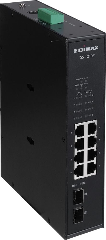 Switch EDIMAX Industrial 8-Port POE GbE + 2 GbE SFP unmanag.