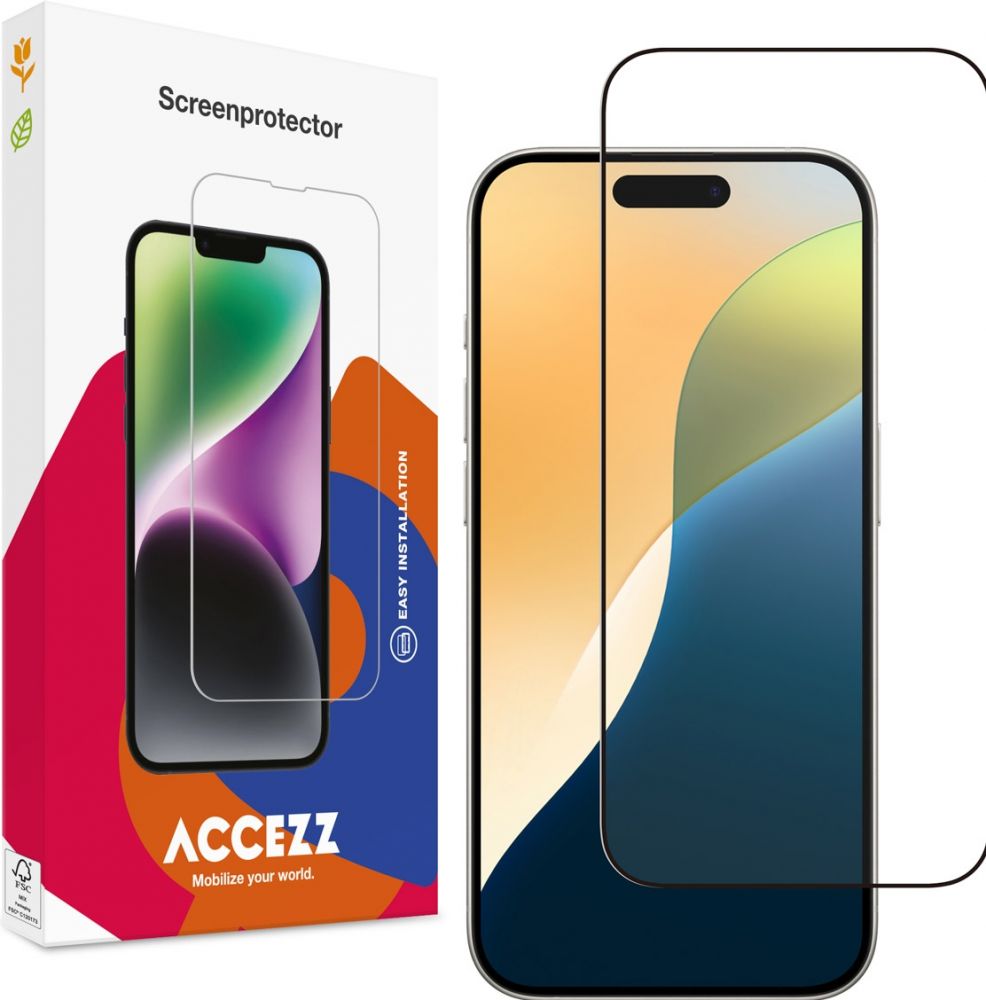 Accezz Gehard Glas Full Cover Screenprotector iPhone 16 Pro