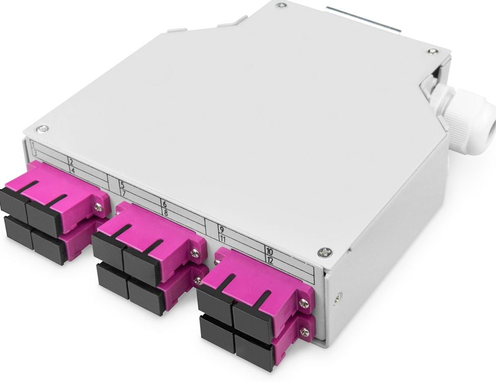 Fiber DIN Rail Box Preassembled MM OM4 6
