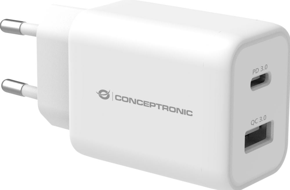 CONCEPTRONIC Lader 2Port 33W,1xUSB-C PD weiß