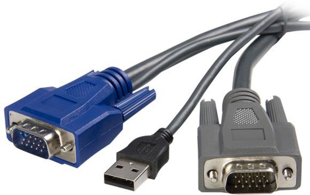 STARTECH StarTech.com ultradunne 2-in-1 USB VGA KVM-kabel - Toetsenbord  video  muis (TVM) kabel