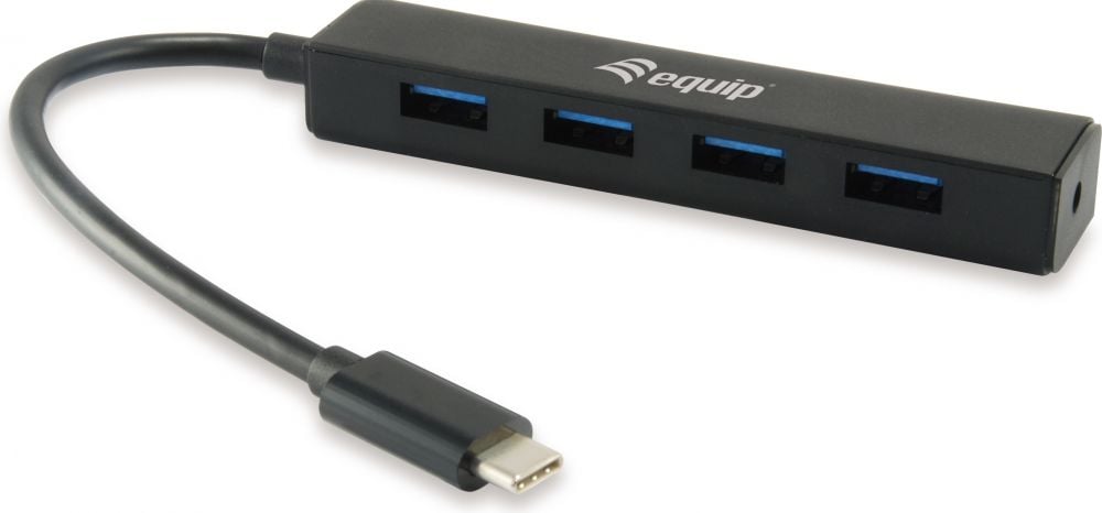 Equip USB-Hub USB3.1-C zu USB3.0, 4Port, zwart