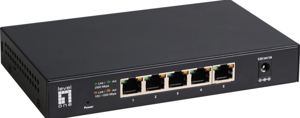 LevelOne Switch 5x GE GEU-0525 IEEE 802.3x 100Mbps zwart