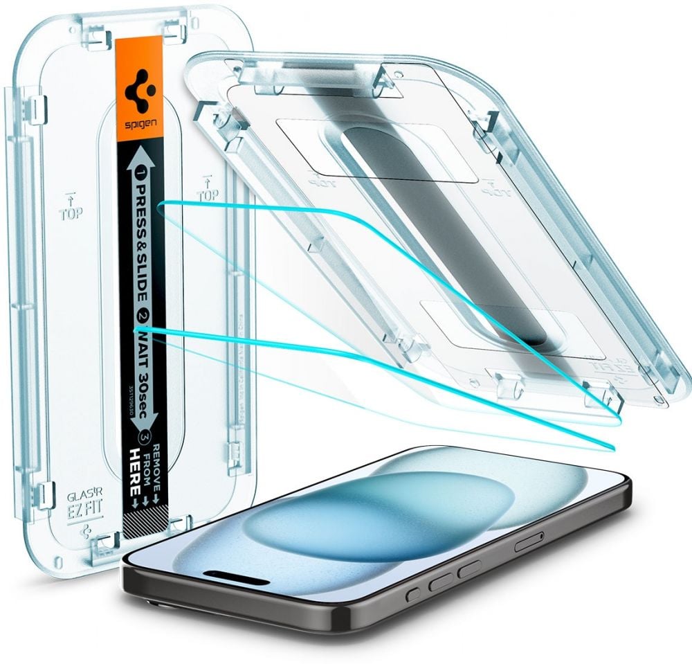 Spigen GLAS.tR EZ Fit - Schermbeschermer voor mobiele telefoon