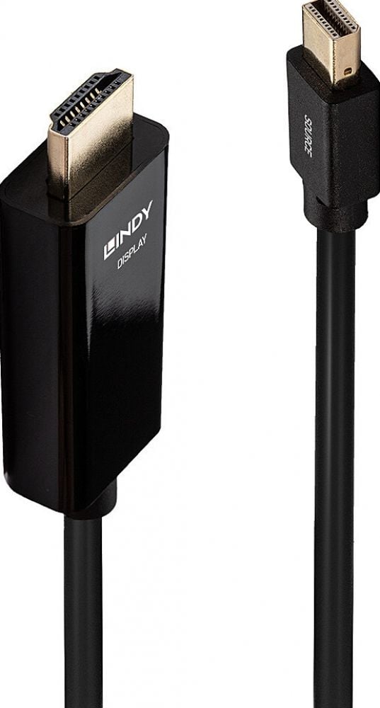 LINDY 2m Passive Mini DisplayPort to HDMI 4K Adapter Cable
