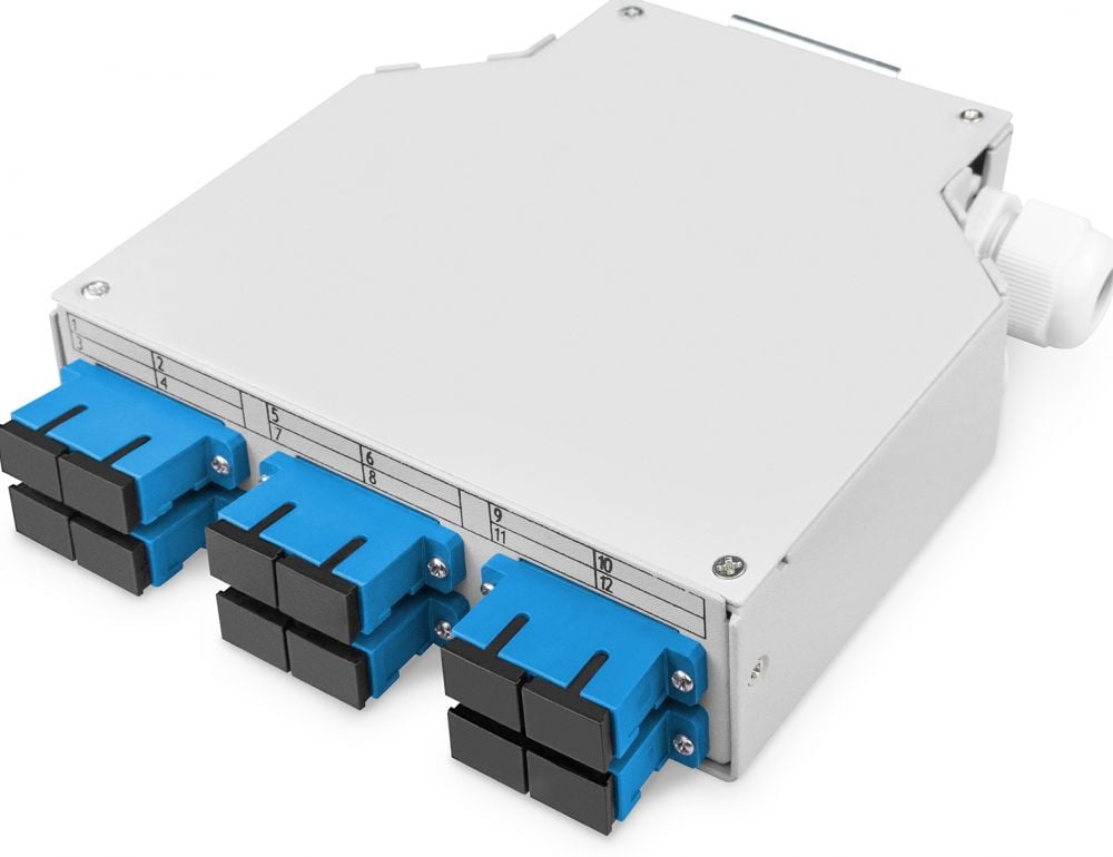 Fiber DIN Rail Box Preassembled SM 6 SC