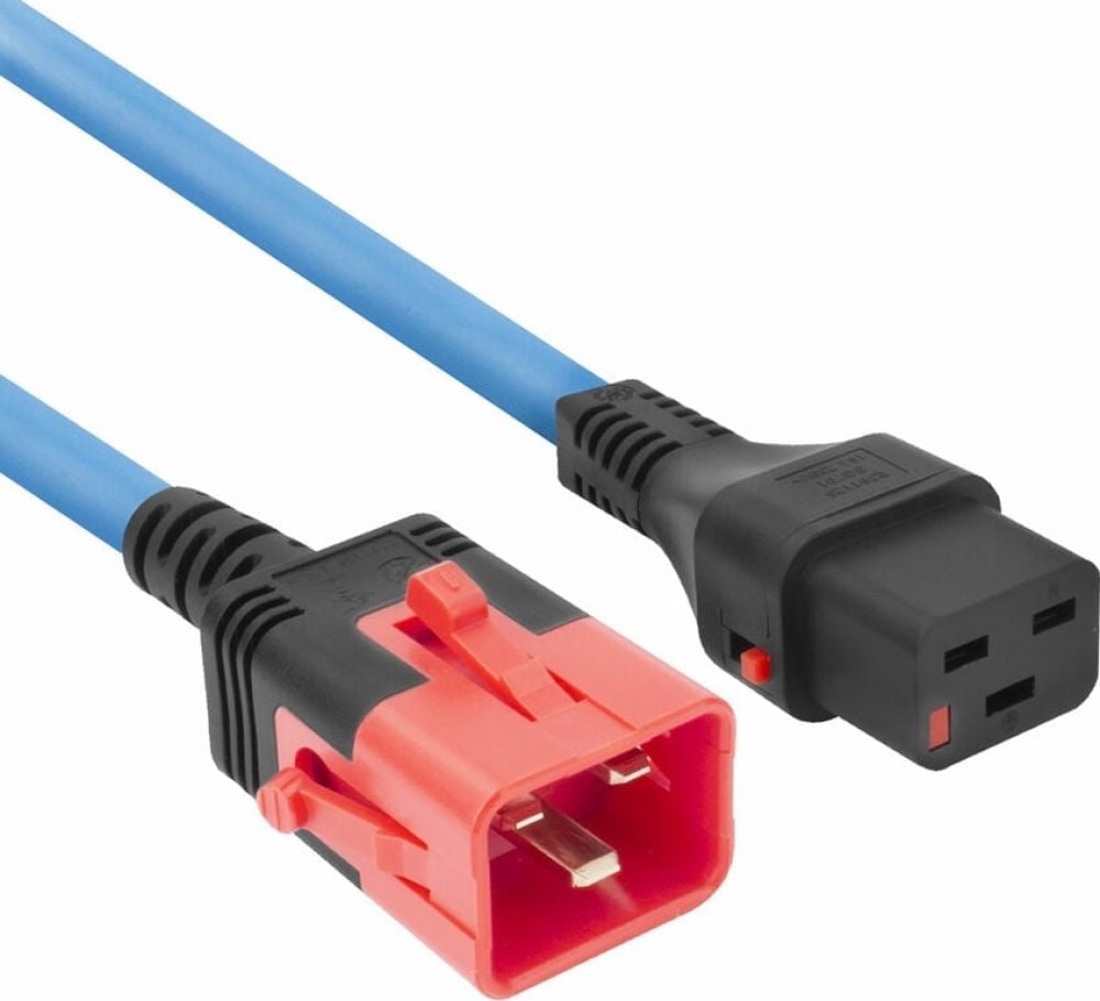 POWERCORD C19L-C20DL BU 2.0M. 1 stk