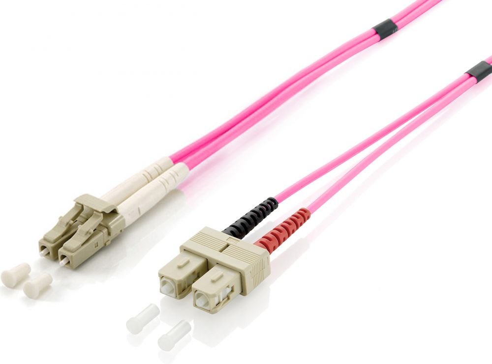 Equip LWL Patchkabel LC->SC 10.00m Multimode Duplex OM4 viol Polybeutel