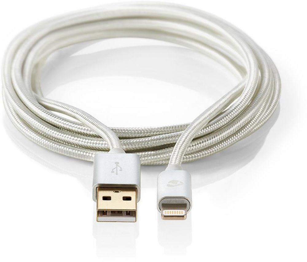 NEDIS Sync and Charge Cable | Apple Lightning 8-pin Male - USB A Male | 1.0 m | Aluminium