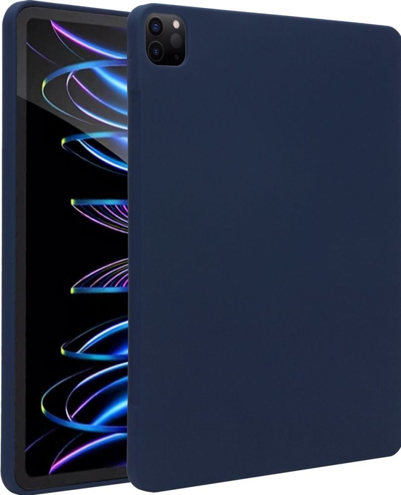 ACCEZZ Accezz Liquid Silicone Backcover met penhouder iPad Pro 12.9 (2022) / Pro 12.9 (2021) / Pro 12.9 (2020) - Donkerblauw