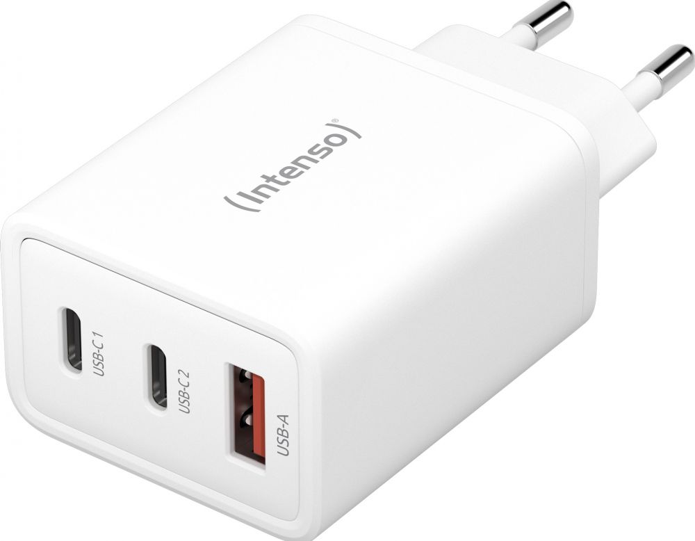 Adap Intenso 2x USB-C 1x USB-A GAN White Power Adapter 2x USB-C 1x USB-A GAN, 65 Watt