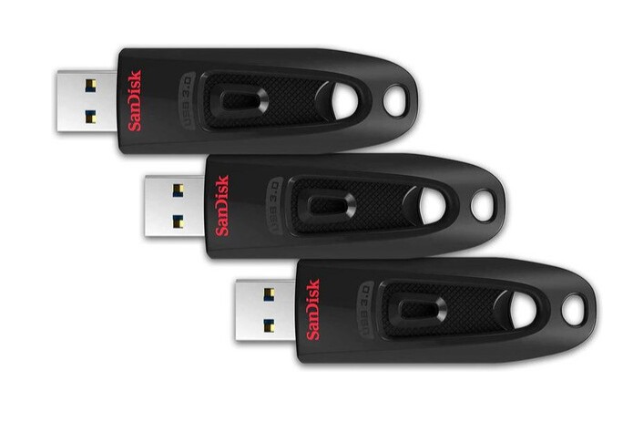 SanDisk Ultra USB 3.0 Flash Drive 64GB Black Triple Pack - USB-Stick
