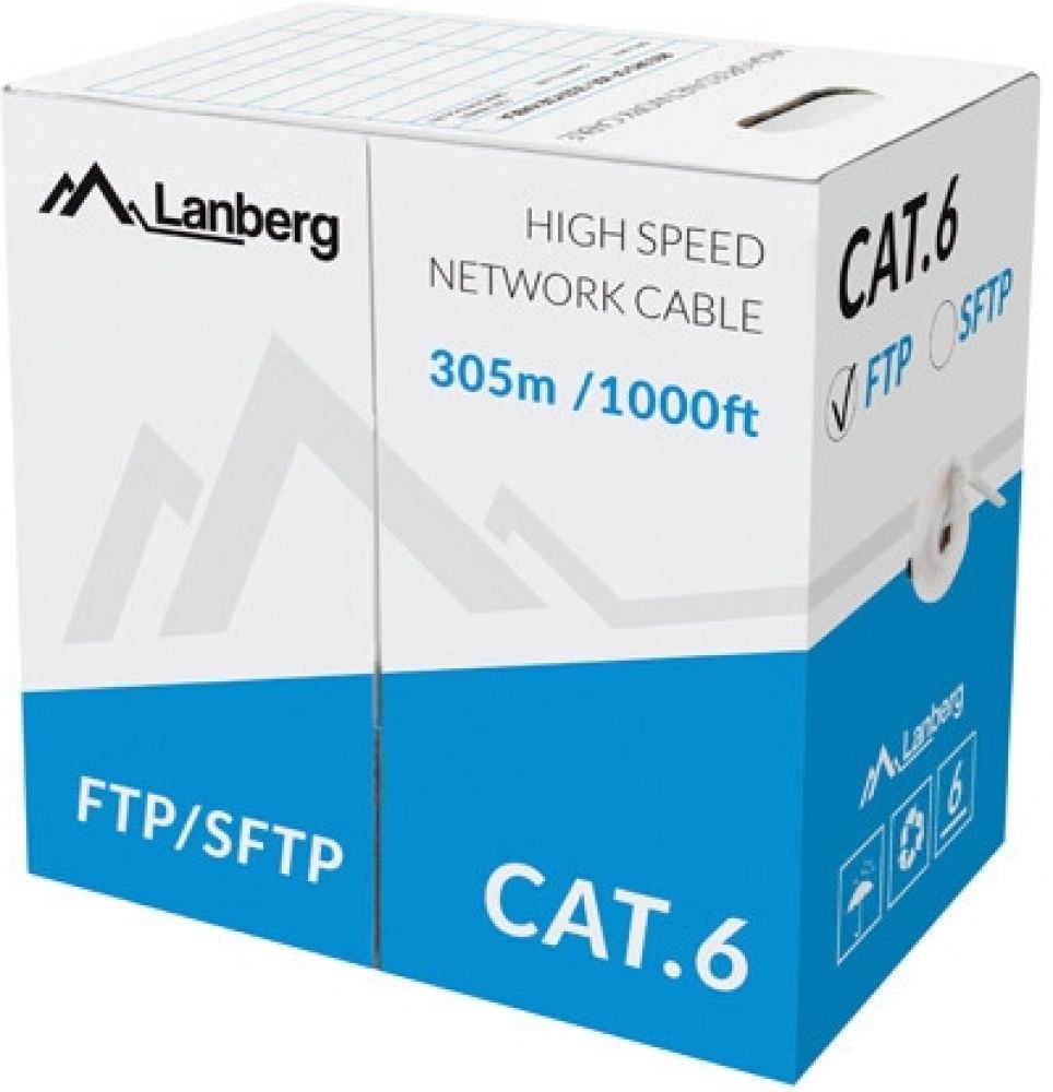 Lanberg LCF6-11CU-0305-S, 305 m, Cat6, F/UTP (FTP), Grijs