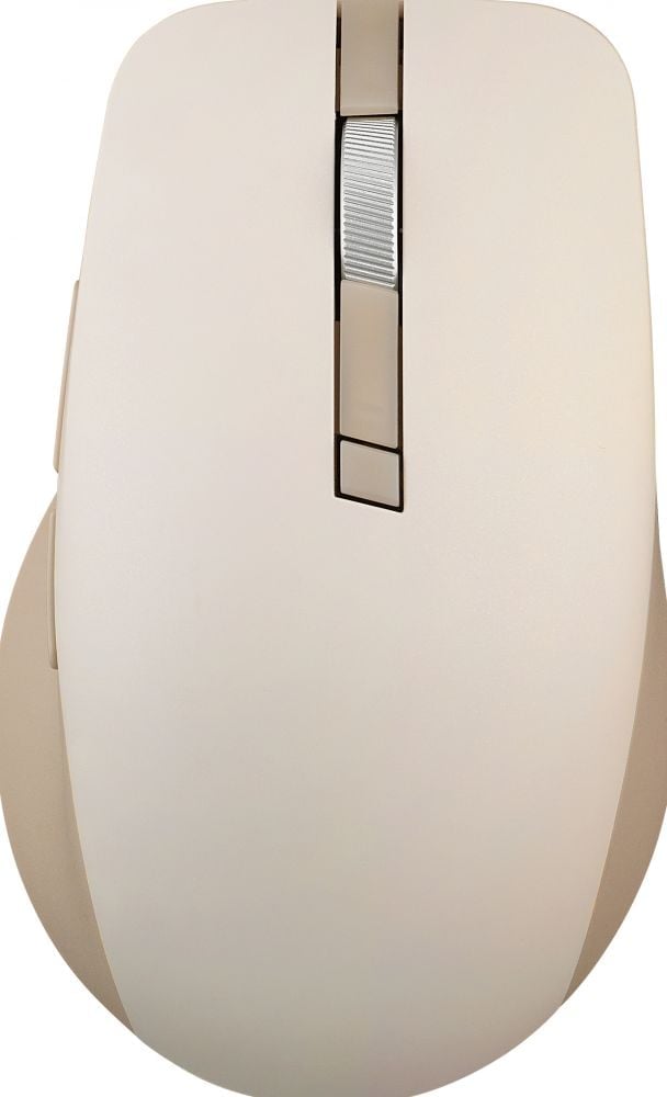 Draadloze muis met optische sensor. De muis kan op de computer worden aangesloten met een discrete USB-ontvanger waarvan de minimale grootte geschikt