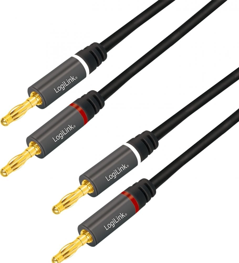 LogiLink luidspreker kabel, 2x2.50 mm2 + Bananenstecker 3m