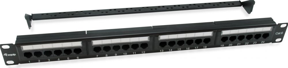 Equip Patchpanel 24x Cat6 19" 1U Dual-IDC-komp. sw