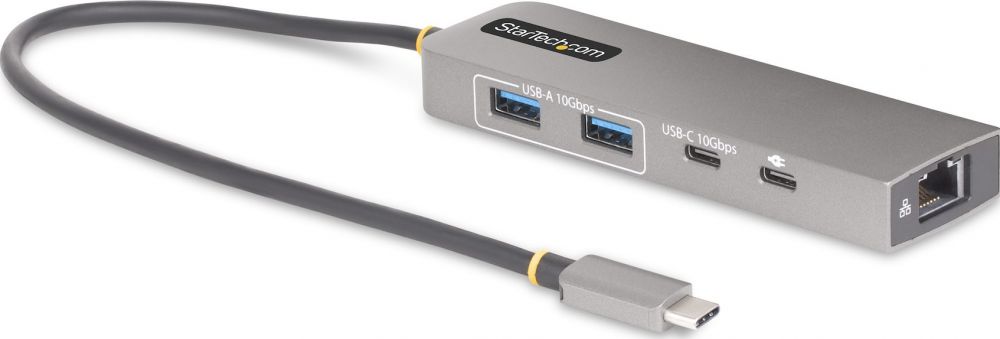 StarTech.com 3-Port USB-C Hub with 2.5 Gigabit Ethernet and 100W Power Delivery Passthrough Laptop Charging, USB-C to 2x USB-A1x USB-C, USB 3.2 10Gbps