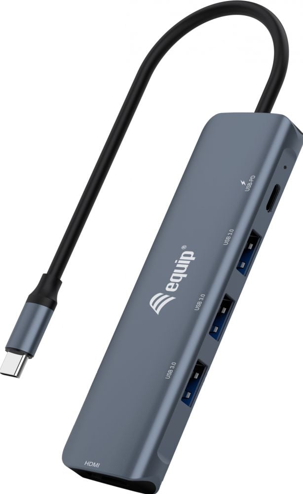 Equip Adapter USB-C -> HDMI,USB3.0,PD 4K30Hz 0.15m gr