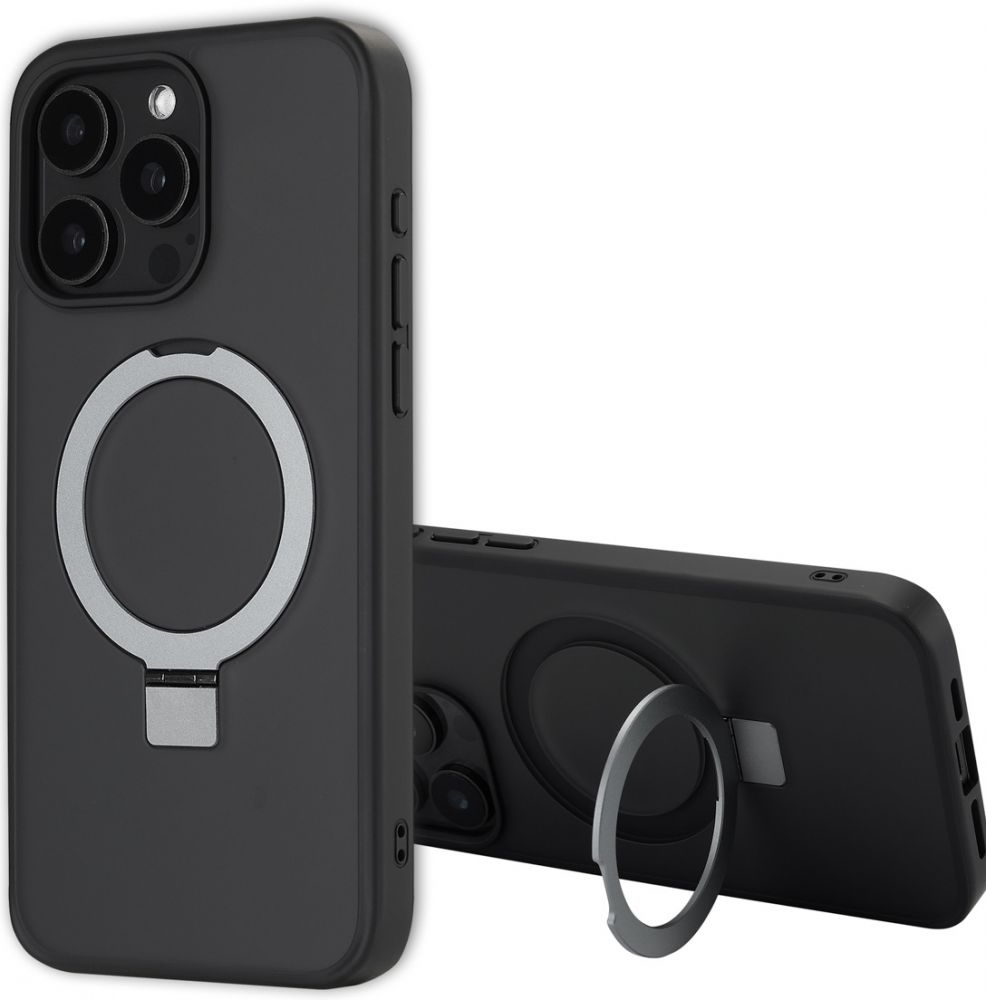 Accezz Ring Stand Backcover met MagSafe iPhone 15 Pro Max - Zwart