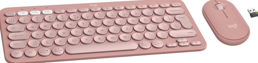 Logitech Pebble 2 Combo Roze - Toetsenbord en muis set