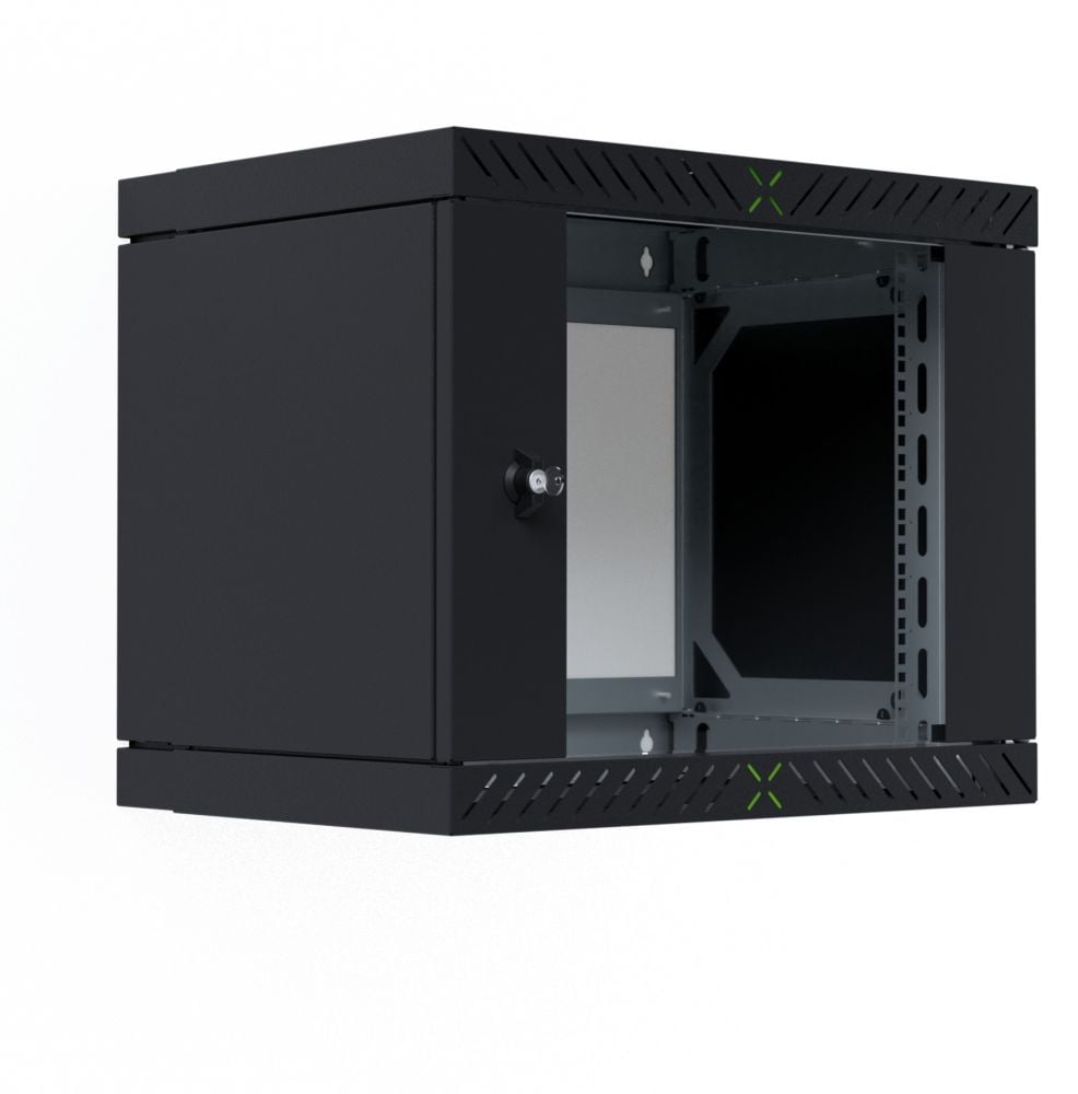 EFB 19" Wandgehäuse X-Rack mit Glastür 400-600mm 9HE schwarz