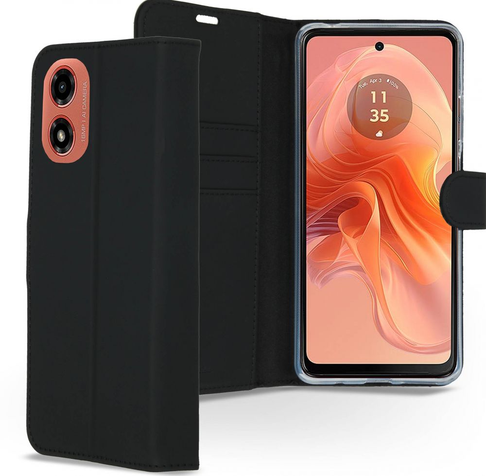 Accezz Wallet Softcase Bookcase Motorola Moto G04 / G24 - Zwart