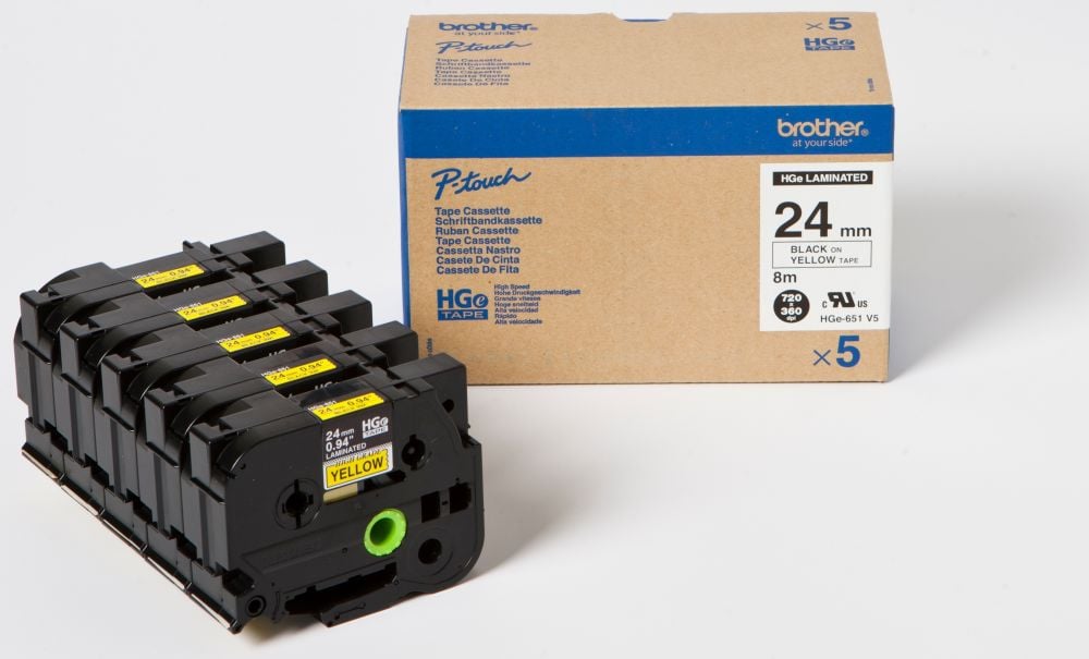 Brother HGE-651V5 - Zwart op geel