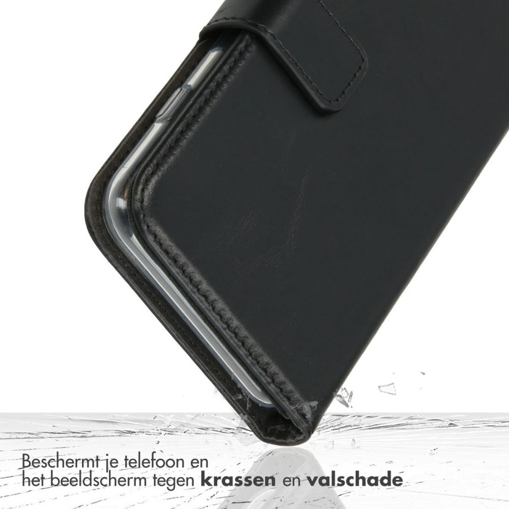 Selencia Echt Lederen Bookcase Samsung Galaxy A26 - Zwart