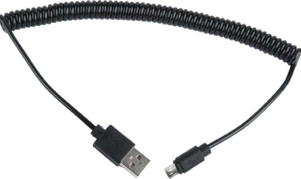 gembird Gedrehtes USB A auf Micro-USB Kabel, 1,8 m, zwart.