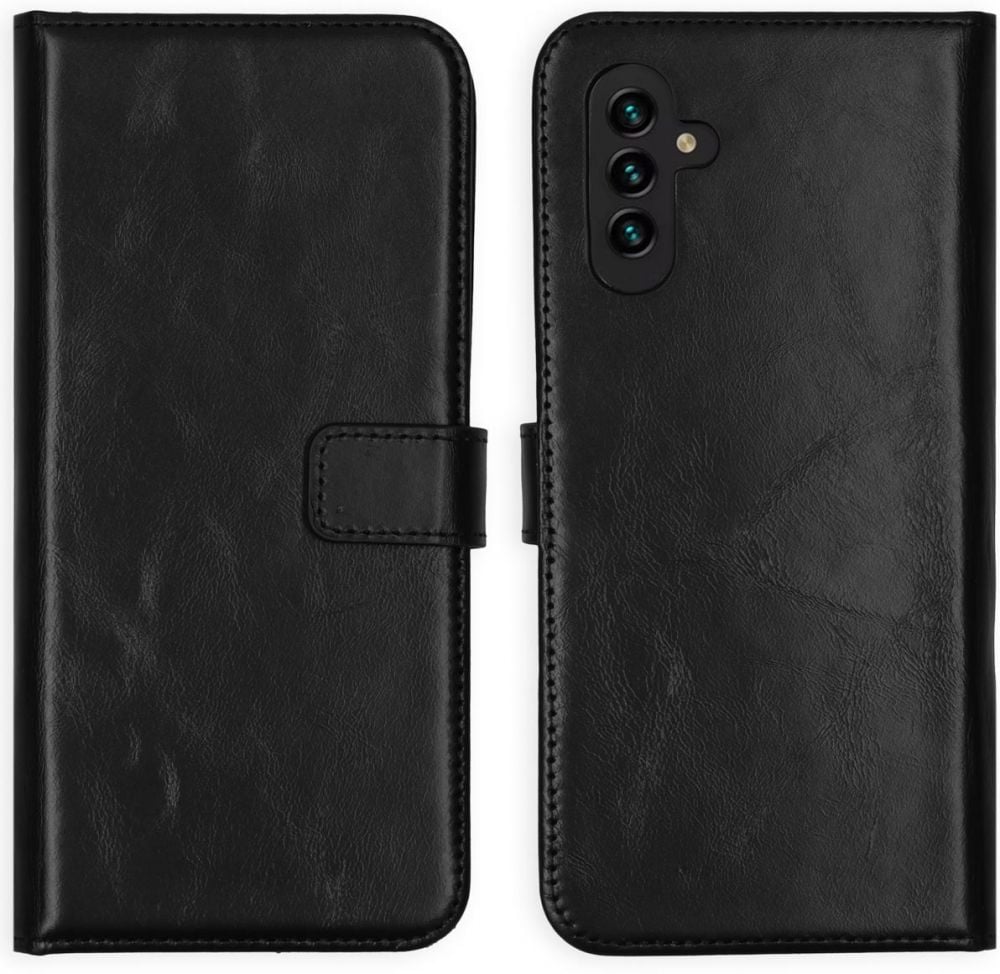 Selencia Echt Lederen Bookcase Samsung Galaxy A13 (5G) / A04s - Zwart