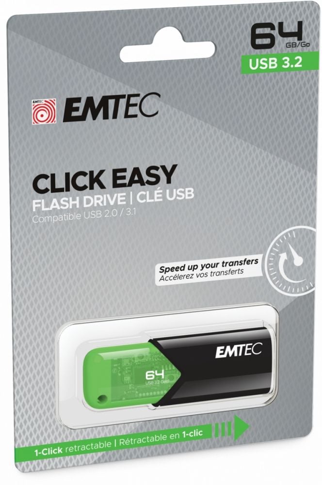 EMTEC USB-Stick 64 GB B110 USB 3.2 Click Easy Green