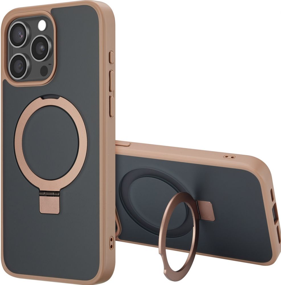 Accezz Ring Stand Backcover met MagSafe iPhone 15 Pro Max - Brown