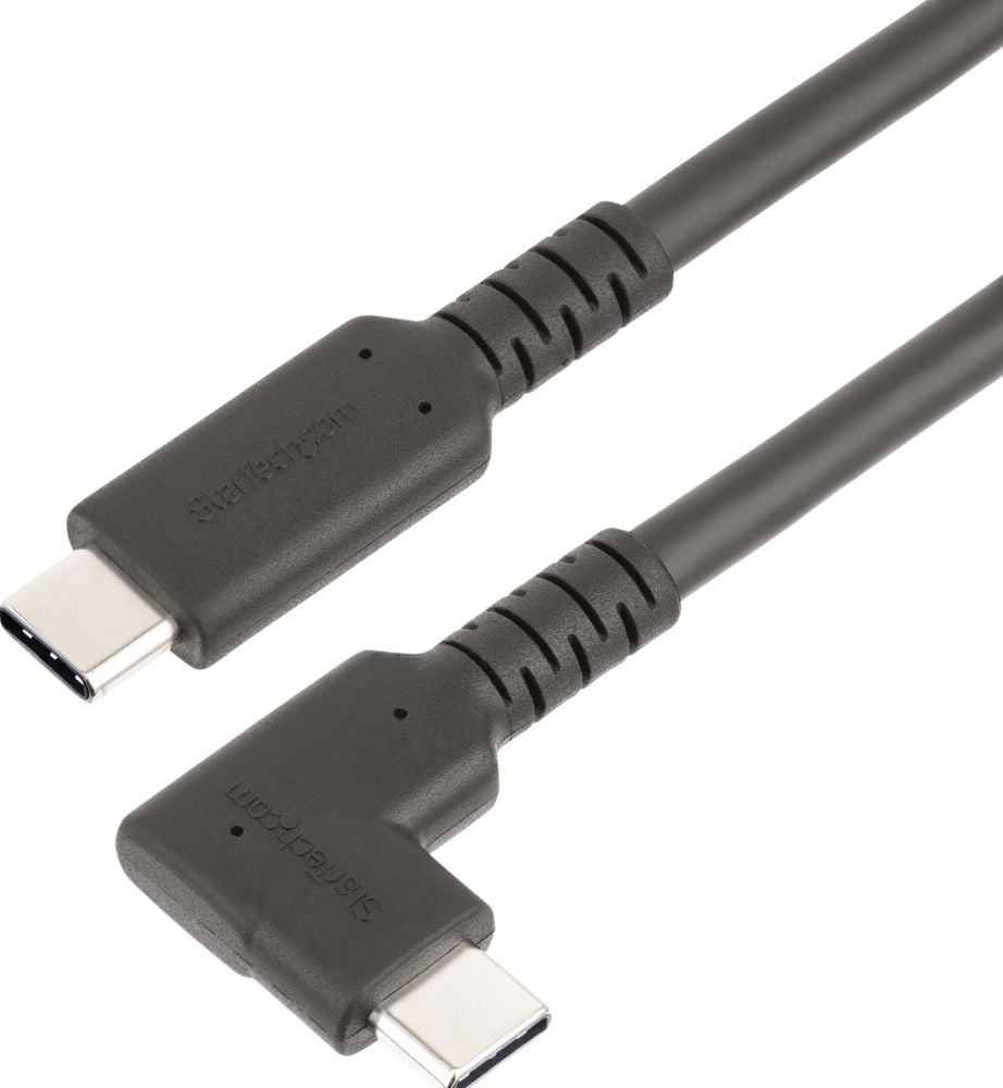 StarTech.com 6ft (2m) Rugged Right Angle USB-C Cable, USB 3.2 Gen 1 (5 Gbps), USB C to C Data Transfer Cable, 4K 60Hz DP Alt Mode, 100W Power Delivery