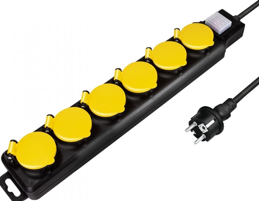 LogiLink stekker omlijsting 6-lade ,6xCEE 7/3,m.schakelaar,Outdoo