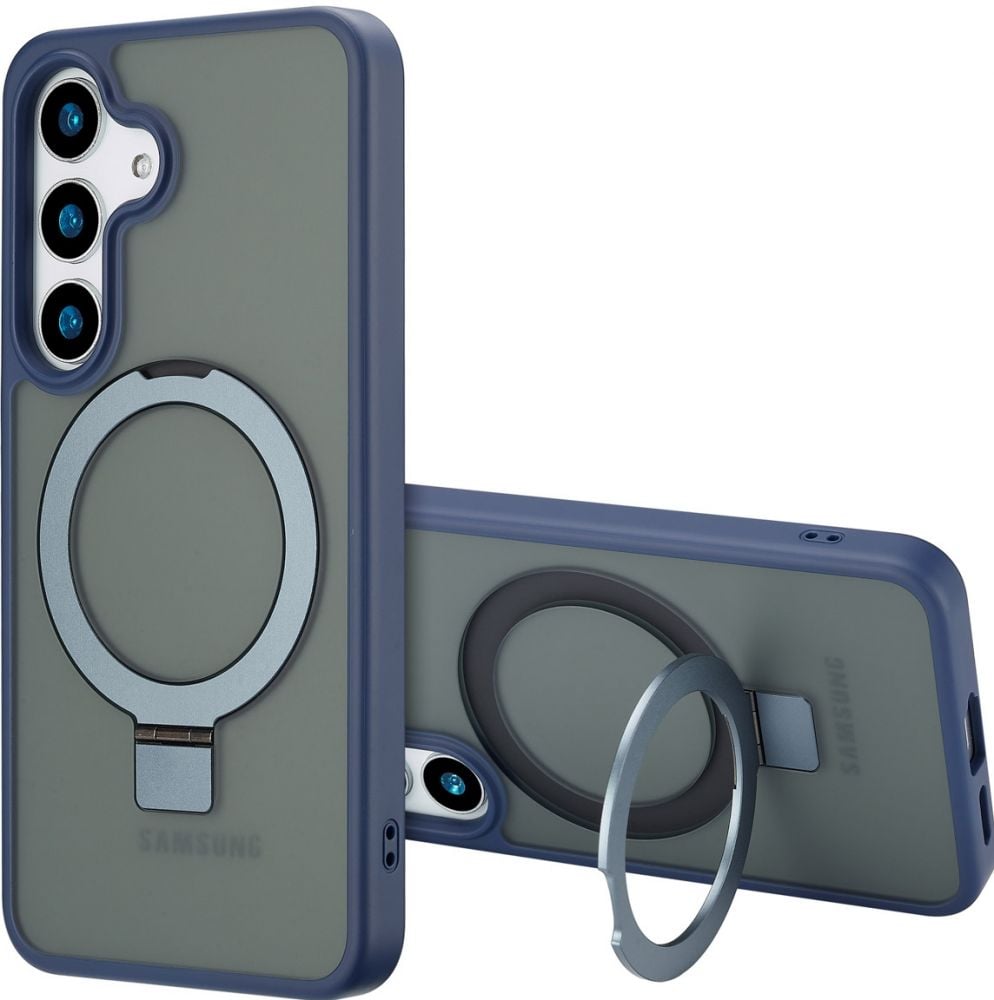 Accezz Ring Stand Backcover met MagSafe Samsung Galaxy S25 Plus - Blue