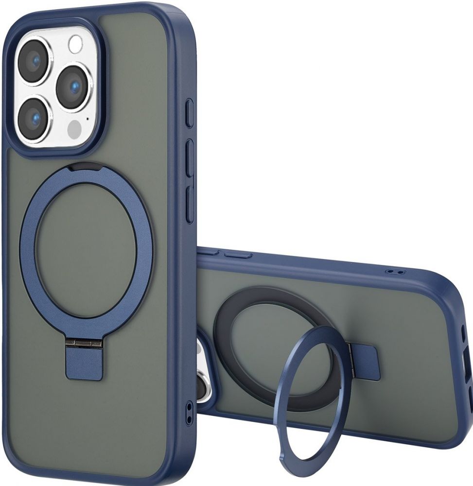 Accezz Ring Stand Backcover met MagSafe iPhone 16 Pro Max - Blue