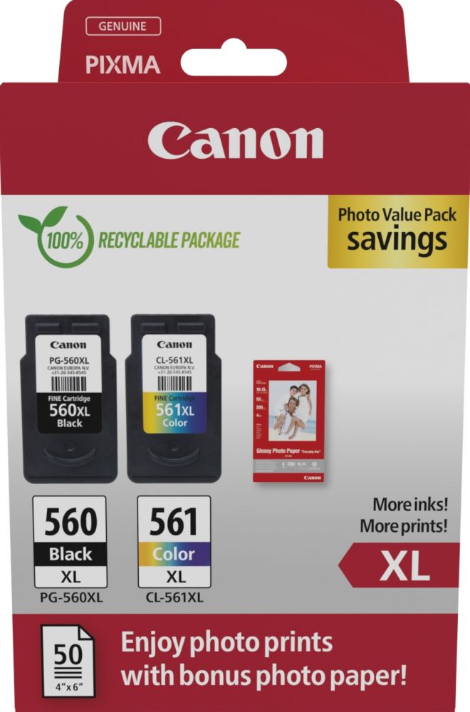 Canon PG-560XLCL-561XL Photo Value Pack - Glanzend