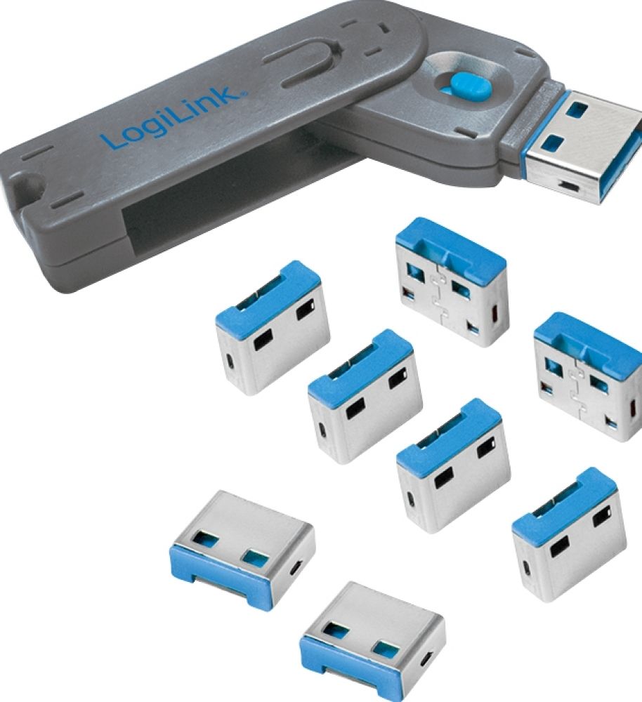 LOGILINK ZUB Logilink USB Port Blocker - 1x Key + 8x Locks