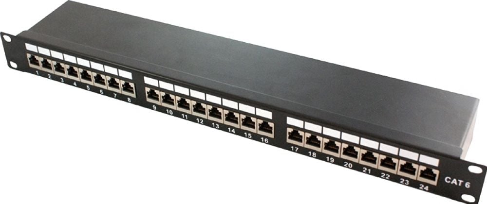 LogiLink NP0048, RJ-45, Cat6e, Zwart, Rekmontage, 1U, 483 mm