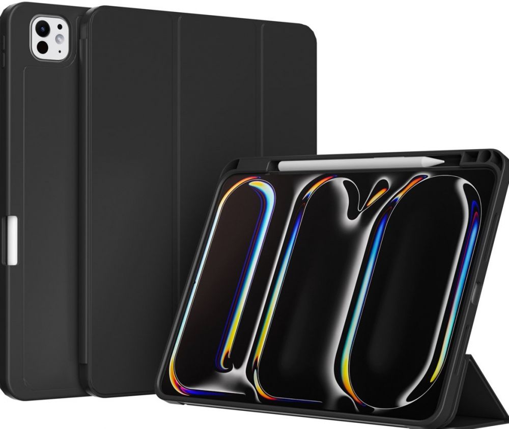 Accezz Smart Silicone Bookcase iPad Pro 11 (2024) M4 - Zwart