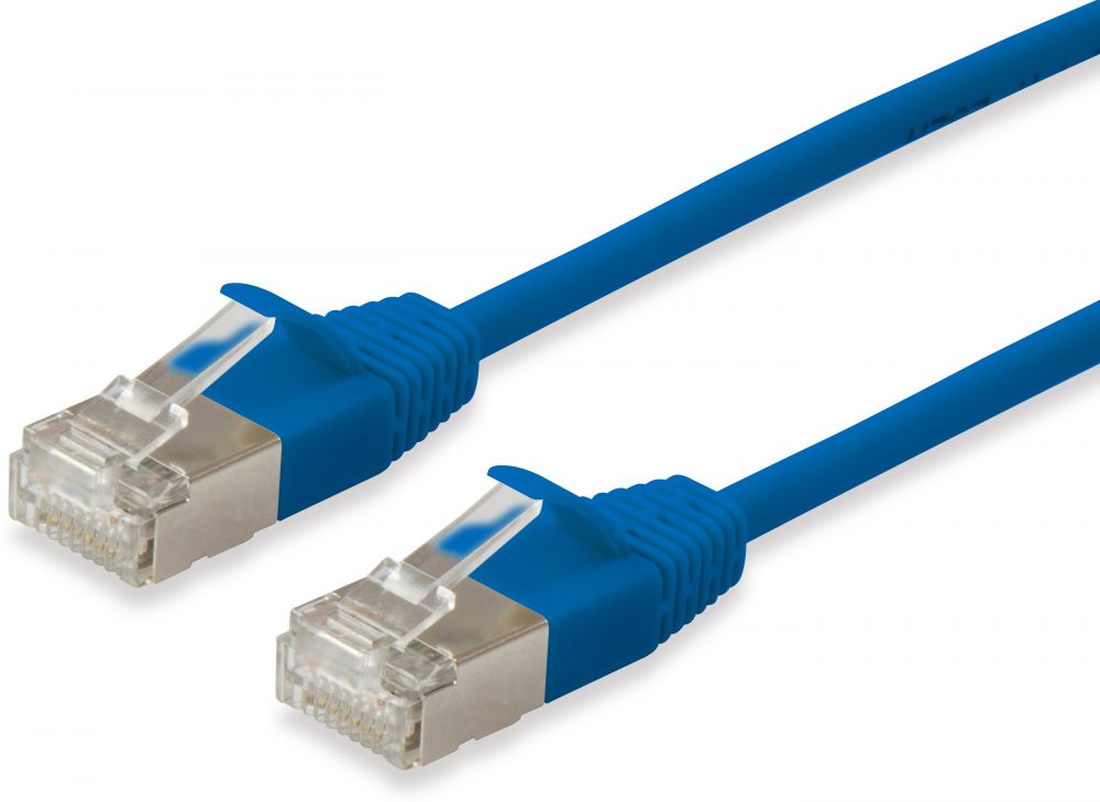 Equip Patchkabel Cat6A S/FTP 2xRJ45 10.00m blau (SSTP) Slim