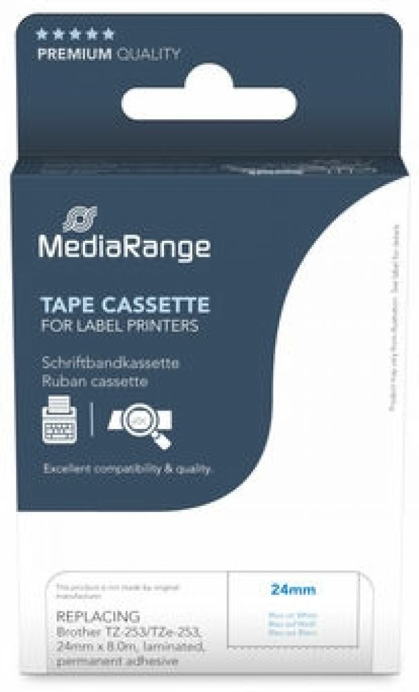 MediaRange Schriftbandka. Brother TZ-253/TZe-253 24mm 8m bl