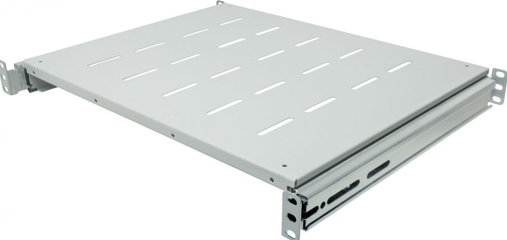 Uitschuifbaar Plateau, 19-Inch, 1HE, 600mm, 35Kg, Grijs