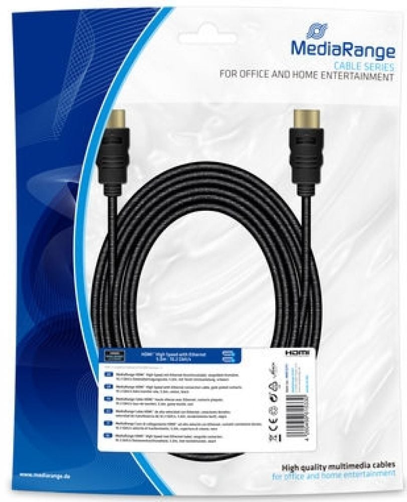 MediaRange HDMI High Speed Ethernet Anschlussk. 10Gibt/s 5m