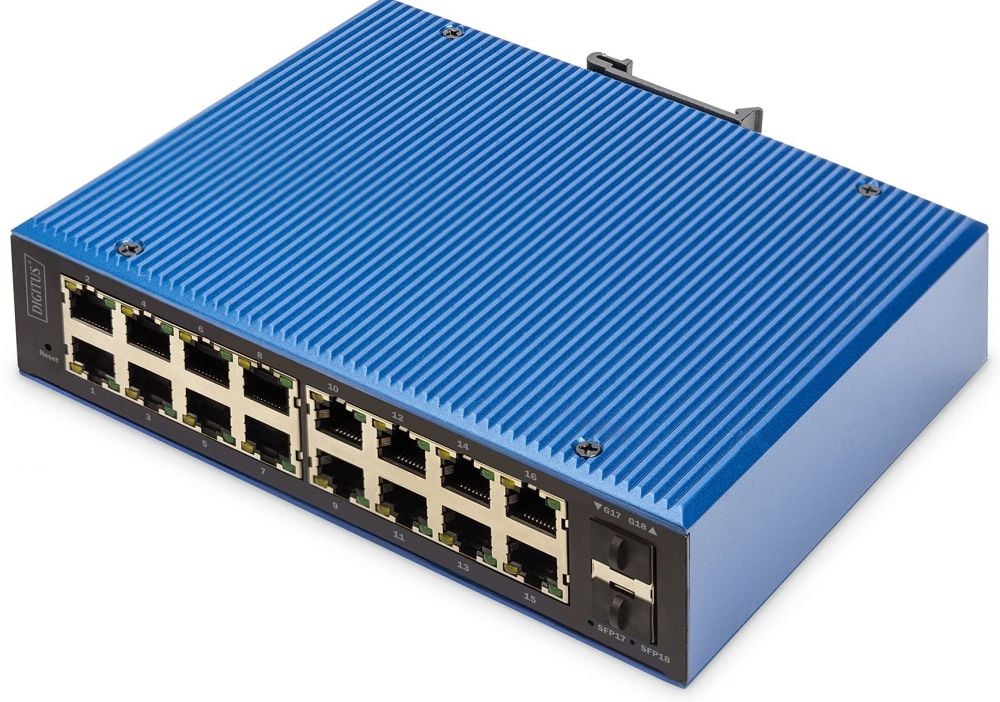 DIGITUS Switch 16+2-Port L2 managed Gigabit Ethernet PoE