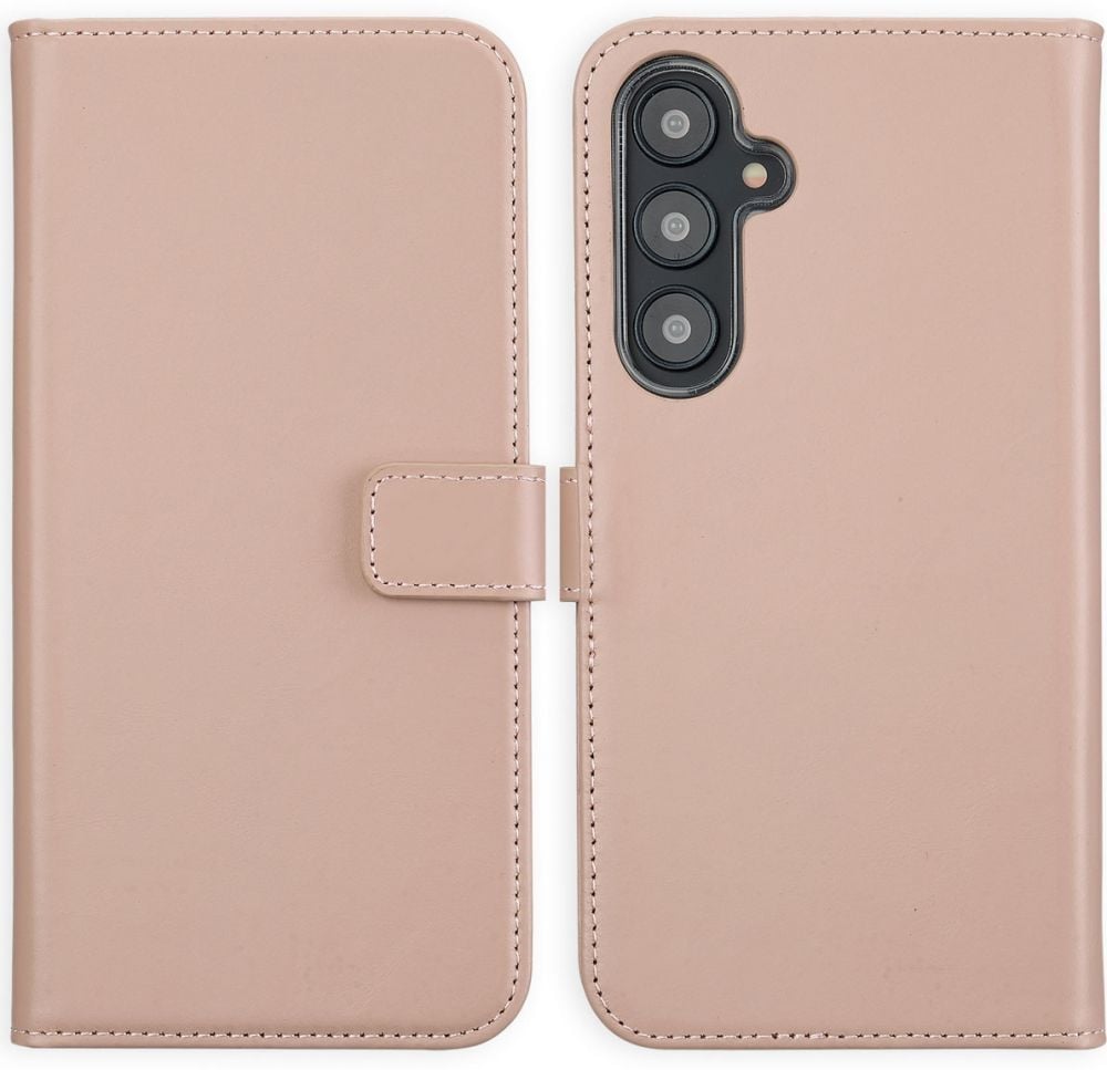 Selencia Echt Lederen Bookcase Samsung Galaxy S24 FE - Dusty Pink