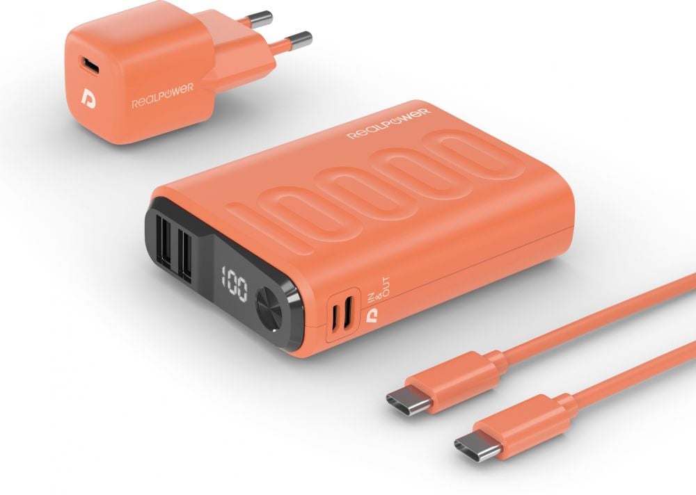 Powerbank RealPower PB-10000 Power Pack Orange
