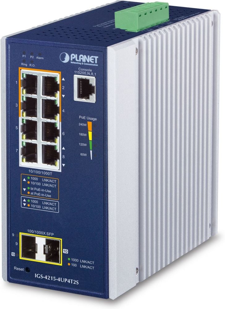 Planet Industrial 4-Port Managed Switch IGS-4215-4UP4T2S